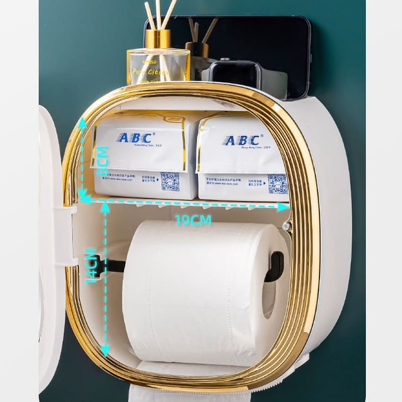 Porta Papel Higiênico de Parede Lux Gold Brasicanas