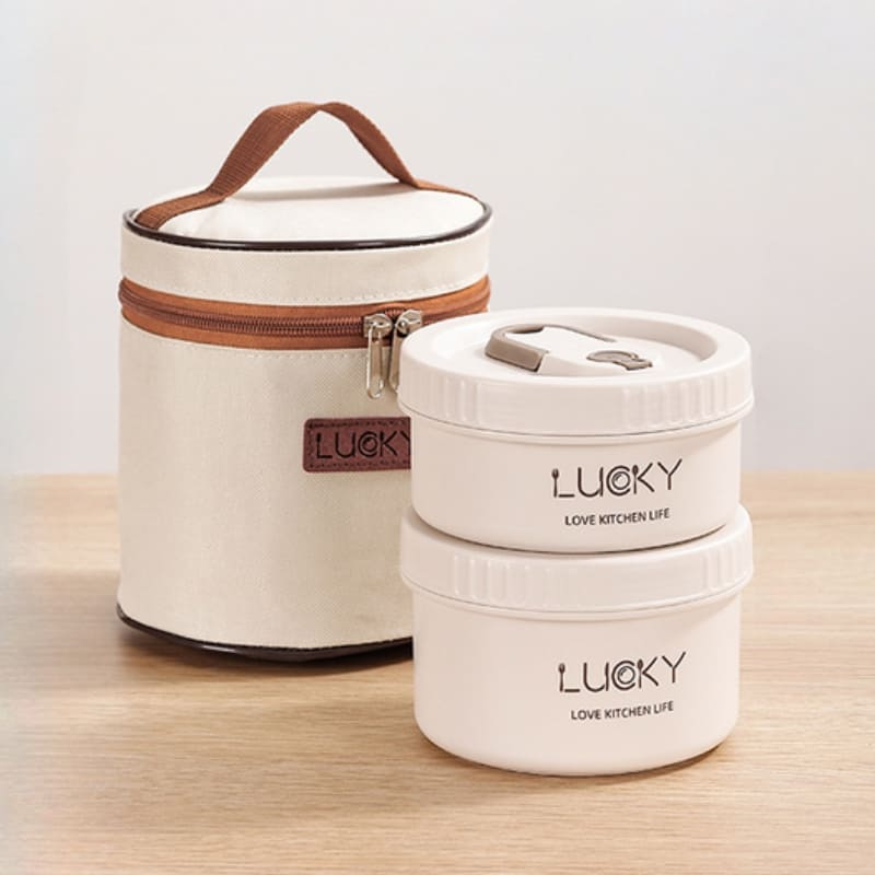 Kit Marmita Térmica Inox Brasicanas com interior de aço inox, anel de vedação e bolsa térmica para transporte seguro.