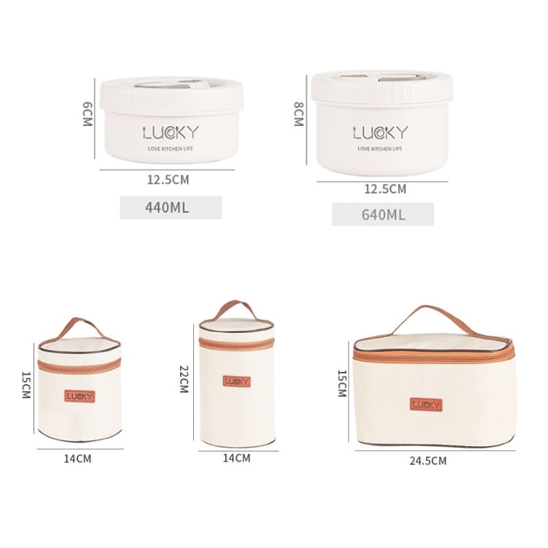 Kit Marmita Térmica Inox Brasicanas com interior de aço inox, anel de vedação e bolsa térmica para transporte seguro.