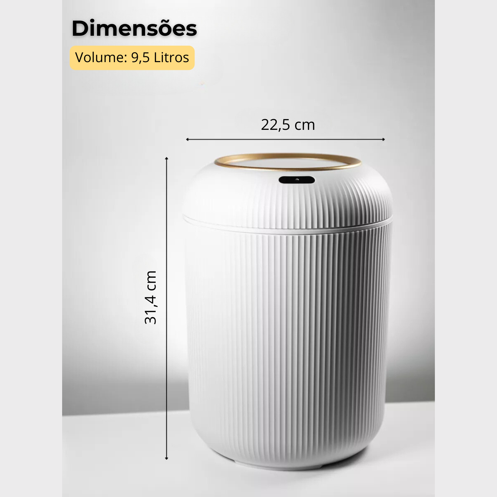 Lixeira Smart Gold Branca Brasicanas