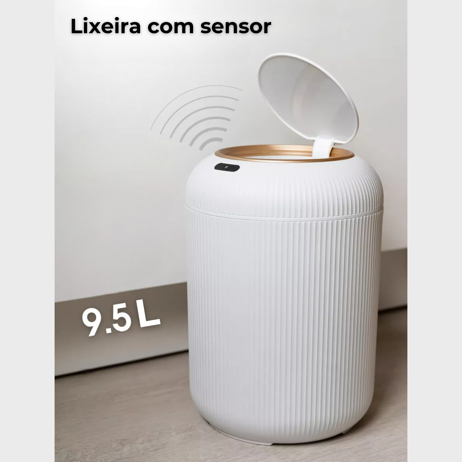 Lixeira Smart Gold Branca Brasicanas