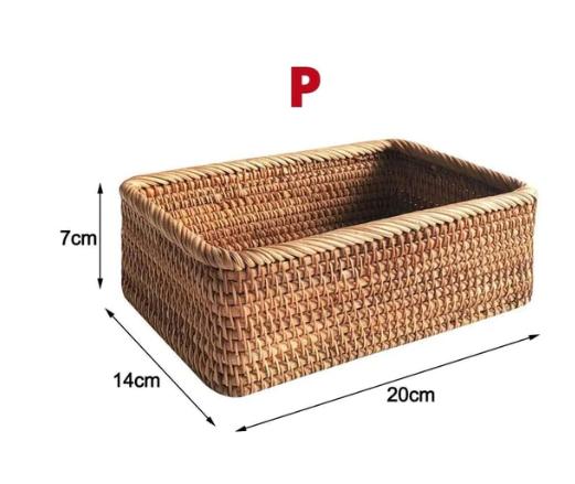 Cesto de Palha Rattan Feito a Mão