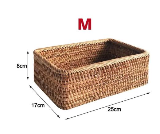 Cesto de Palha Rattan Feito a Mão