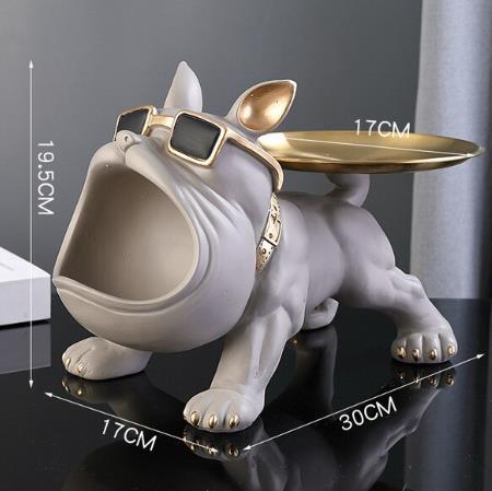 Decoração Buldogue Boca Grande e Bandeja Edição Limitada
