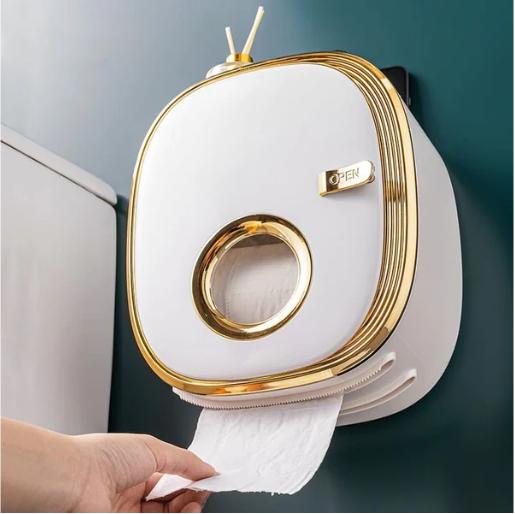 Porta Papel Higiênico de Parede Lux Gold Brasicanas